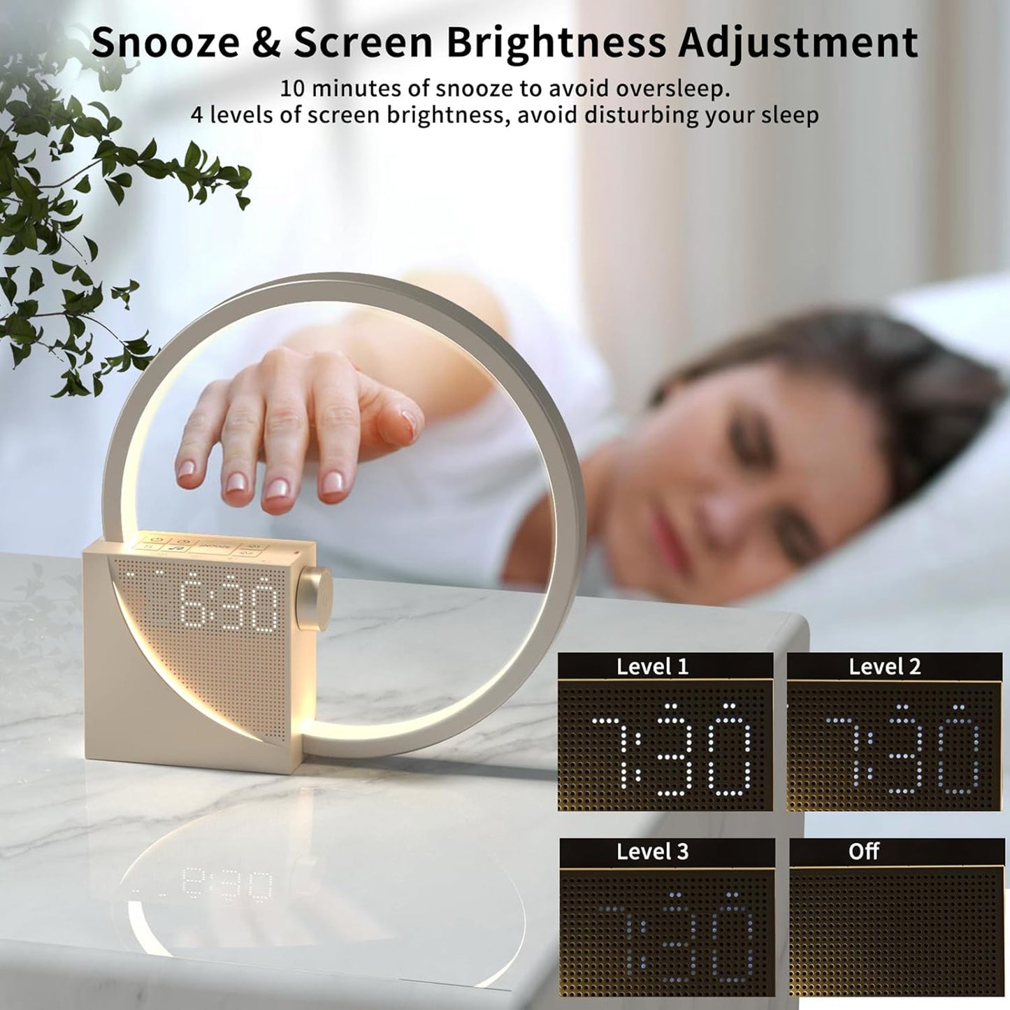 White Noise Alarm Clock Night Lamp