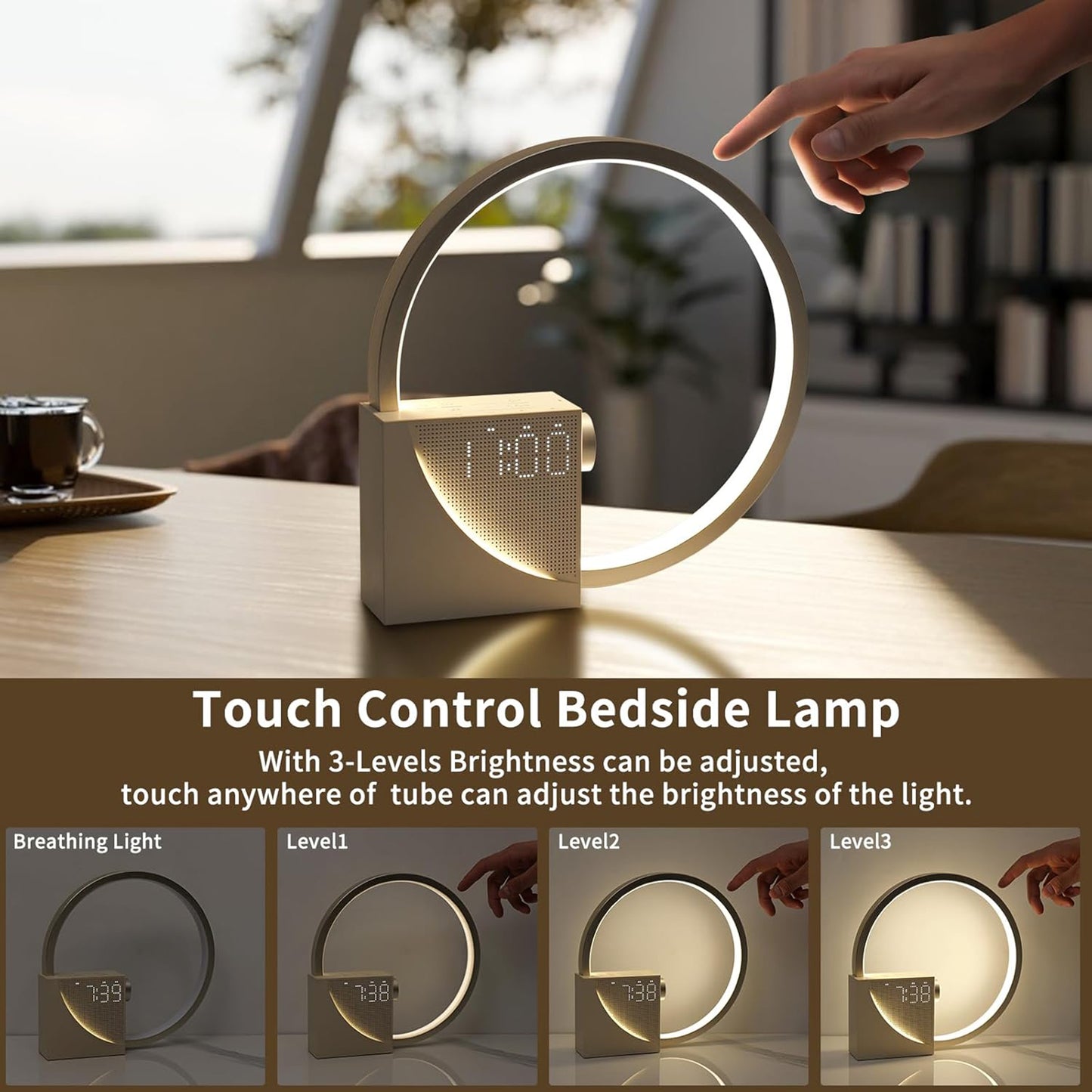 White Noise Alarm Clock Night Lamp